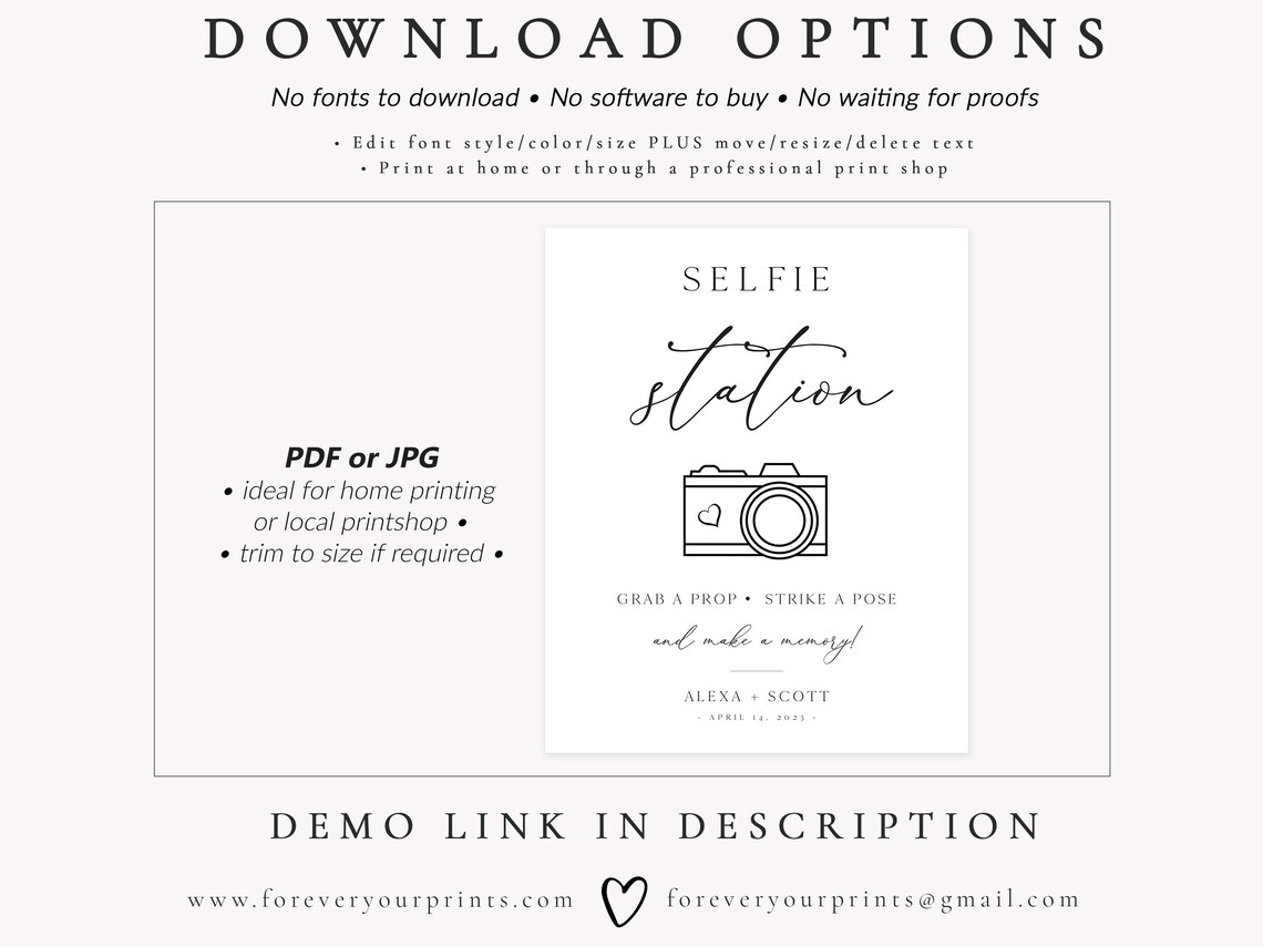 Photo Booth Sign Printable Wedding Photo Booth Template - Etsy