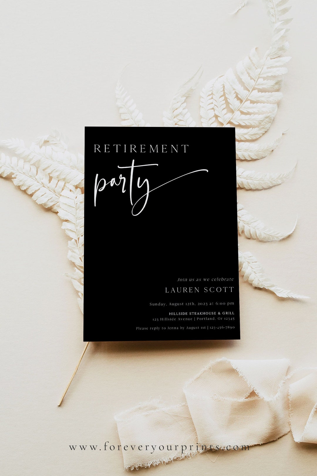 Retirement Invitation Template, Modern Retirement Party Invite ...