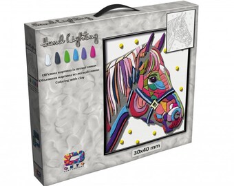 3D the picture Horse Set Modeling Modelling modelling clay from the light clay 70070 children toys gift idea birthday card girls boys 5 years