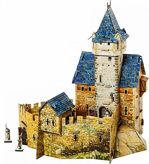 Puzzle 3D 294 Palazzetto di Caccia Città Medievale Modello in Cartone  Modello di Carta Idea Regalo Giocattolo per Bambini Tetra 48 Pezzi 35  Figure -  Italia