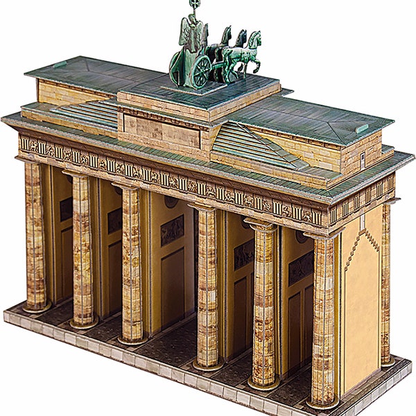 3D-puzzelserie Triomfbogen en poorten van de wereld 346 Brandenburger Tor DOOSMODEL CONSTRUCTIE Papieren model Cadeau-idee Hobby Tetra 76 onderdelen