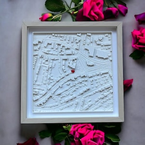 Personalisiertes Bild / 3D Stadt / Koordinaten / Original / Personalisierte Geschenke / Hochzeitsgeschenk Bild 3