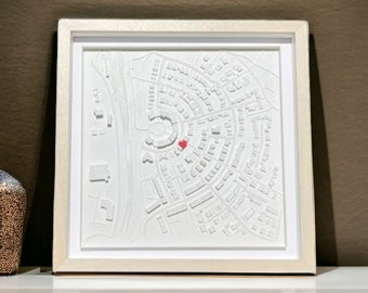 Personalisiertes Bild / 3D Stadt / Koordinaten / Original / Personalisierte Geschenke / Hochzeitsgeschenk