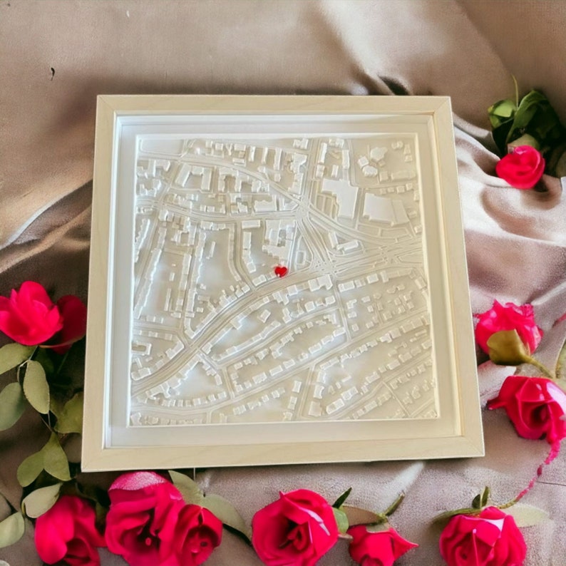 Personalisiertes Bild / 3D Stadt / Koordinaten / Original / Personalisierte Geschenke / Hochzeitsgeschenk Bild 4