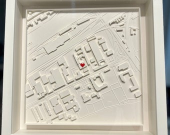 Personalisiertes Bild / 3D Stadt / Koordinaten / Original / Personalisierte Geschenke / Hochzeitsgeschenk