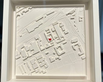 Immagine personalizzata / Città 3D / Coordinate / Originale / Regali personalizzati / Regalo di nozze