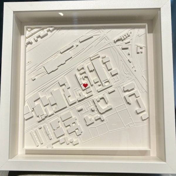 Personalisiertes Bild / 3D Stadt / Koordinaten / Original / Personalisierte Geschenke / Hochzeitsgeschenk