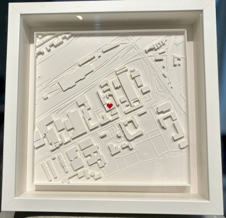 Personalisiertes Bild / 3D Stadt / Koordinaten / Original / Personalisierte Geschenke / Hochzeitsgeschenk Bild 1