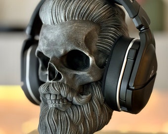 Headphone Stand 3D Printed Skull Bust - Unique Design