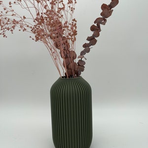 Vase Ruscus / Dekovase / Bodenvase / nur für Trockenblumen Matt Schilfgrün