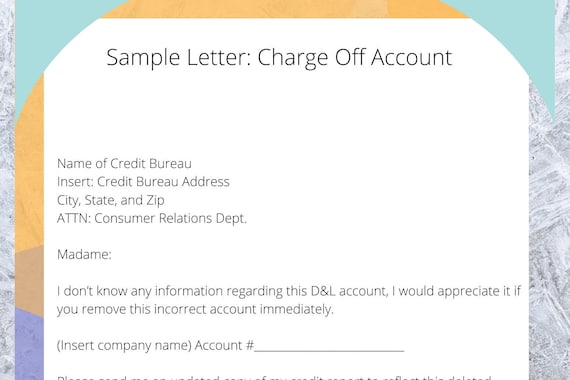 Template Letter: Charge off Account Etsy Template Letter: Charge off Account Etsy