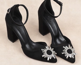 black thick heel