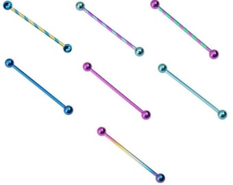 Titanium Barbells Industrial Bars Tongue Bar Nipple Scaffold Piercing Barbell