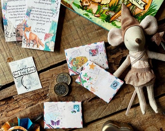 Zahnfee Brief, erster Zahn, Zahnfee Brief zum Ausdrucken, kleiner Brief, kleiner Umschlag, Fee Brief, Andenken an eine Zahnfee, Fee Geschenk