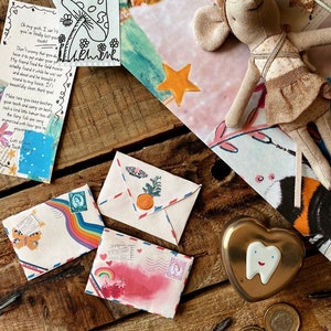 Carta del Hada de los Dientes, primer diente, carta imprimible del Hada de los Dientes, carta pequeña, sobre pequeño, carta del Hada de los Dientes, recuerdo del Hada de los Dientes, regalo del Hada de los Dientes