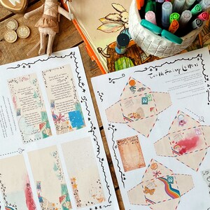 May include: A printable set of tooth fairy letter templates with a whimsical design featuring stars, rainbows, and butterflies. The printable set includes a blank letter template and a pre-designed letter template with the text "To the Fairy Letters".