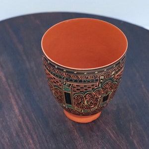 Lacquer Drinking Cup Bowl Vintage Original Lacquerware from Bagan Burma / Myanmar