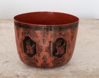 Burmese Lacquer  Bowl Cup Original Lacquerware from Burma / Myanmar