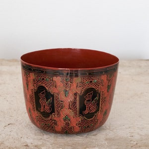 Burmese Lacquer  Bowl Cup Original Lacquerware from Burma / Myanmar