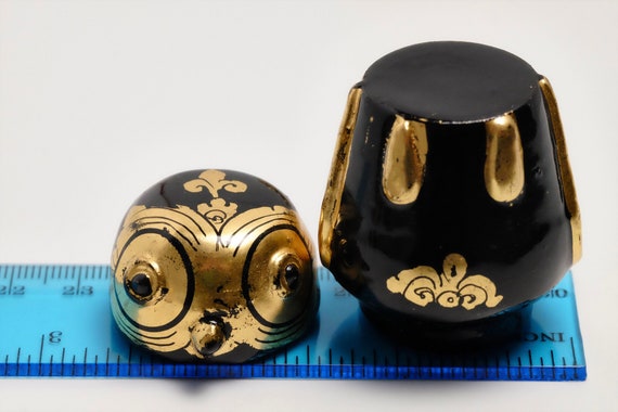 ヴィンテージのビルマ漆器「フクロウの箱」：金箔の記念品 - Etsy 日本