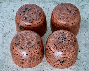 Burmese Lacquer Bowl Cup Original Lacquerware from Burma / Myanmar