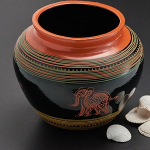 Lacquer Beautiful Small Vase Pot Bowl Lovely Home Kitchen Decor Burmese lacquerware