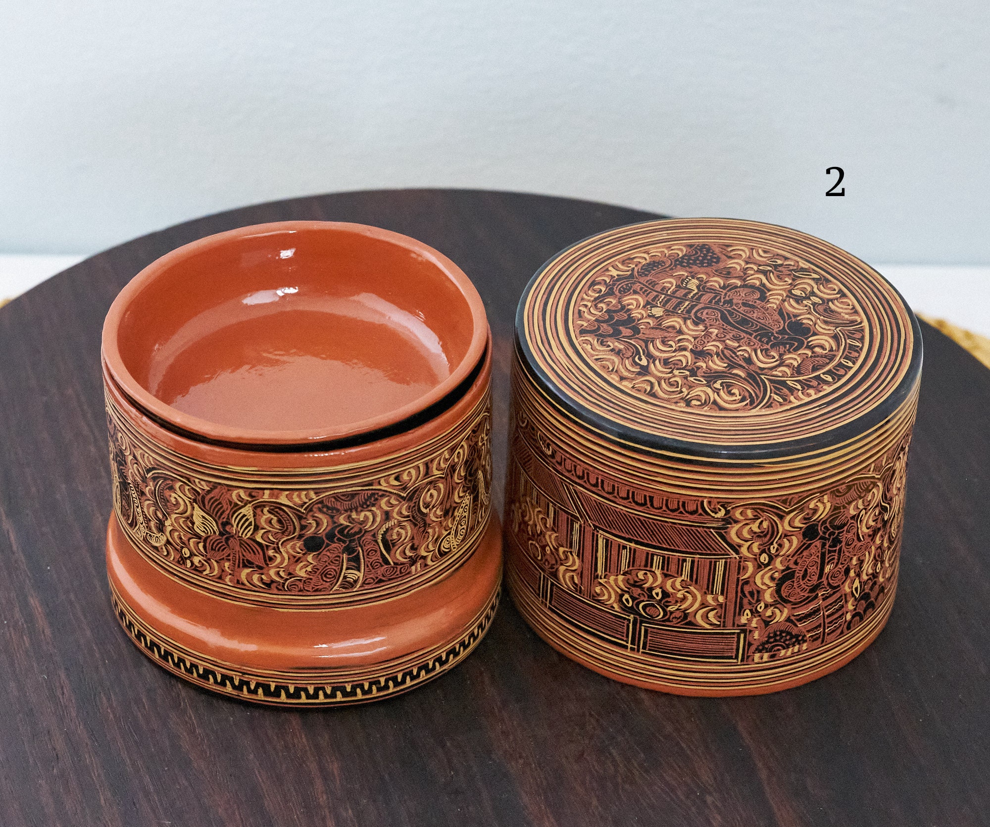 Vintage Lacquer Box a Betel Kun-it Box Lacquerware Burma Vintage Lacquer Box a Betel Kun-it Box Lacquerware Burma