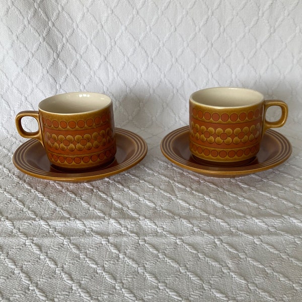 Hornsea saffron coffee cup and saucer - GRADE B - SET OF 2