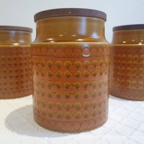 Hornsea Canister Saffron pattern designed by John Clappison