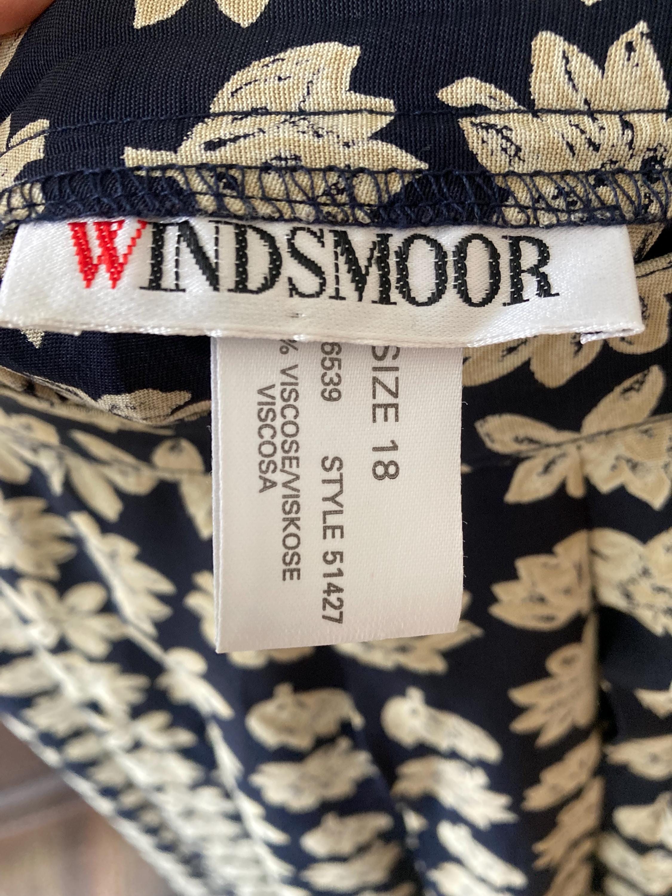 Jupe Midi Femme Windsmoor Bleue Motif Géométrique - Taille 12 (Soie)