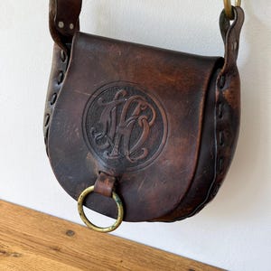 Vintage brown leather bag - 1970s