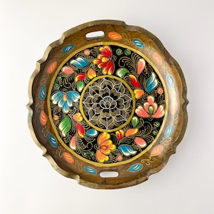Vintage 12&quot; Mexican Batea Wooden Serving Tray