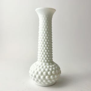 Vintage White Hobnail Milk Glass Bud Vase