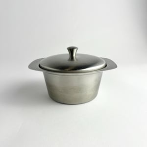 Vintage MCM Stainless Steel Lidded Bar Garnish Bowl