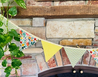 Yellow and Floral Bunting Flags