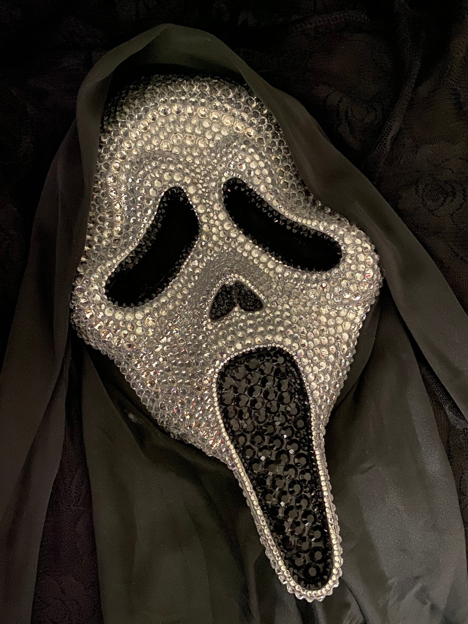 Rhinestone Ghostface Mask Etsy