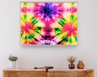 Burst of color- Free flow Spirit guided art print (20" x 16")