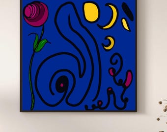 Romance en mouvement (20 x 20 po.) - Art abstrait