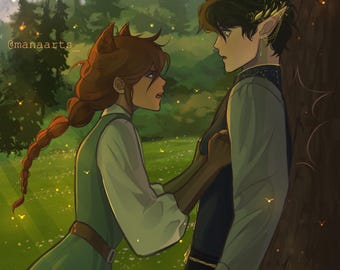 The Cruel Prince Art Print | Jude & Cardan, Jurdan Scene (8" x 8")