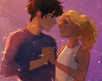 Percabeth Dance Art Print | Percy Jackson and Annabeth Chase (8x8)