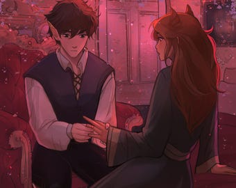 The Cruel Prince Art Print | Jude Duarte, Cardan Greenbriar Wedding Scene