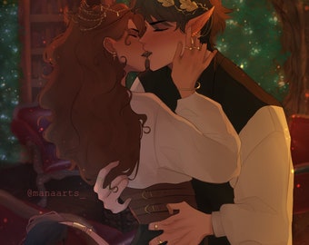 Cardan and Jude Art Print | The Wicked King, Folk of the Air (8x8)