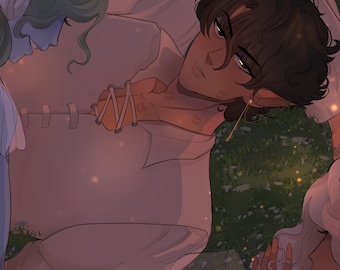 Cardan and Jude 'The Cruel Prince' Art Print | Hedge Maze Party