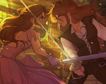 Jude and Taryn Fight Art Print | The Folk of the Air, Cruel Prince