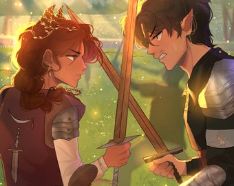 The Cruel Prince Art Print | Jurdan Mock Battle, Fantasy Illustration