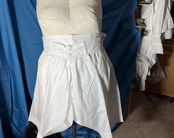 Womens Plain Cotton Open Drawers Size 50 inch waist Victorian Civil War