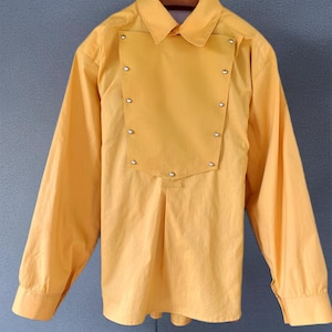 Post Civil War - Authentic Vintage Western Mens Cotton Bib Front Shirt size 46 chest / 20 inch neck