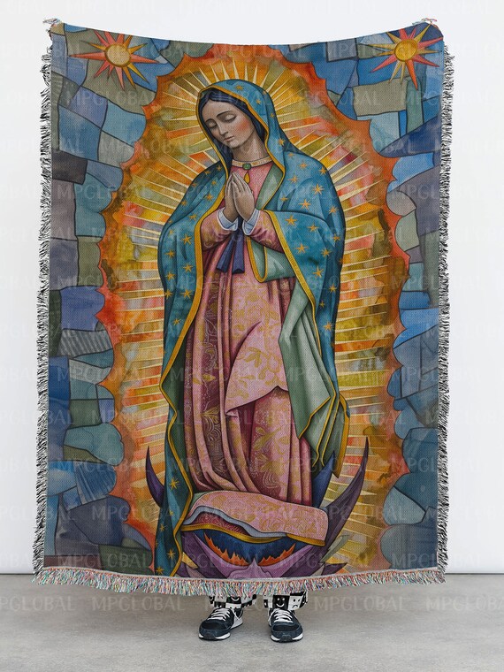 Our Lady of Guadalupe Woven Blanket Virgin Mary Tapestry Throw Virgin of Guadalupe Religious Gift Catholic Throw Inspired Christian Gift Etsy Canada