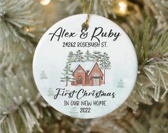 Personalized First Home Ornament, New Home Christmas Ornament, Address Christmas Gifts, Home Sweet Home, First House Christmas Ornament Gift