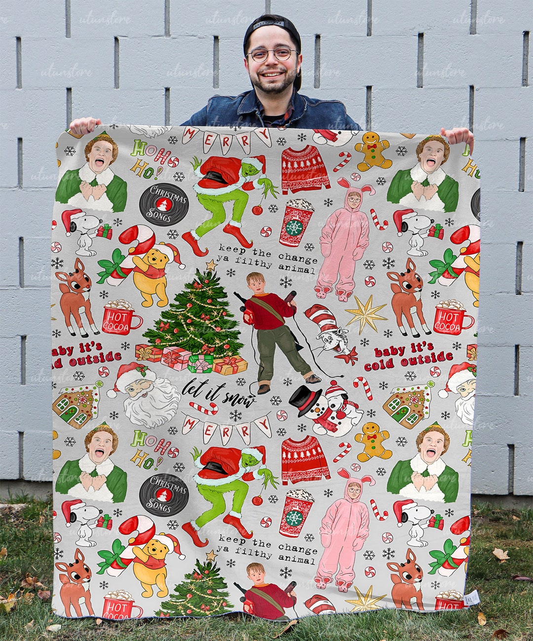 Christmas Movie Watching Blanket, Christmas Friends Blanket, Christmas Adult Kids Gift,90s